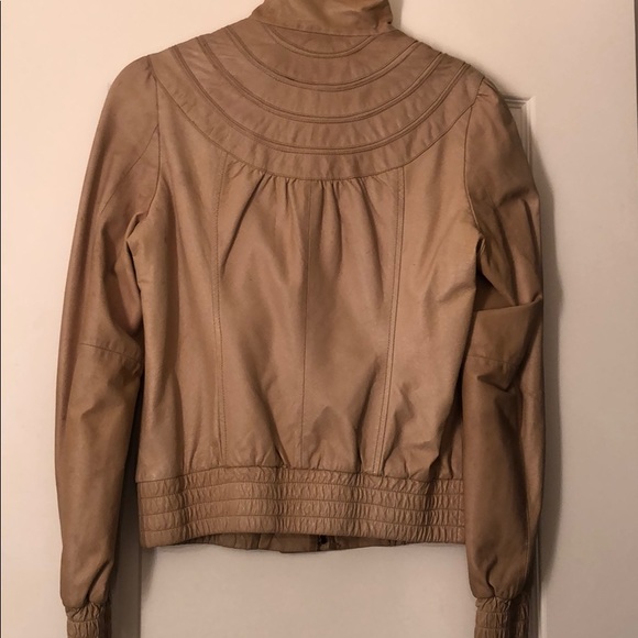 Punky Leather Moto Jacket with ruching - Picture 2 of 8